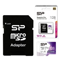 Cartão de memória SP Superior Pro MicroSDXC 128GB UHS-I Classe 10 com Adaptador Cartão de memória SP Superior Pro MicroSDXC 128GB UHS-I Classe 10 com Adaptador